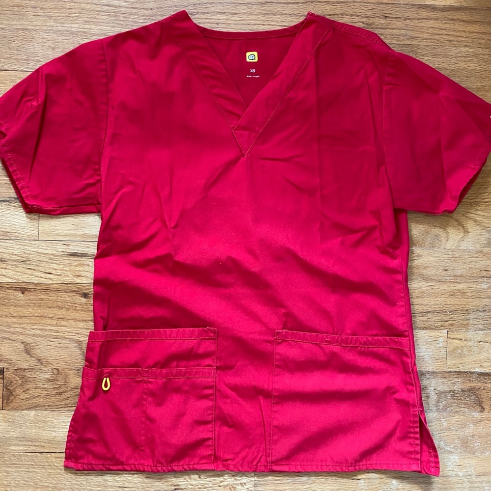 Red Scrub Top